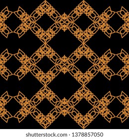 black orange art deco ethnic tile pattern and fashion design ready for print