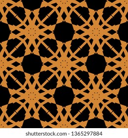 black orange Art Deco Line ornament pattern. Black and white endless abstract texture for prints, textiles, wrapping, wallpaper, website