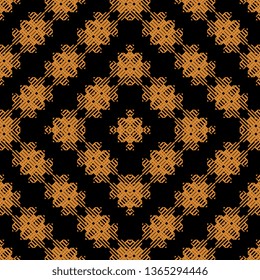 black orange Art Deco Seamless Ethnic Vintage Pattern Ready For Print