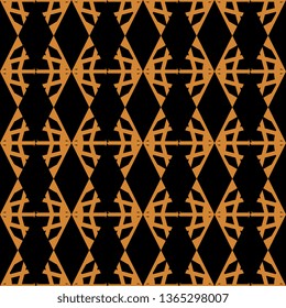 black orange Art Deco Seamless, unique, abstract pattern. Made with unique drawings and sketches