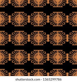 black orange Art Deco Seamless abstract geometric pattern The texture of rhombus