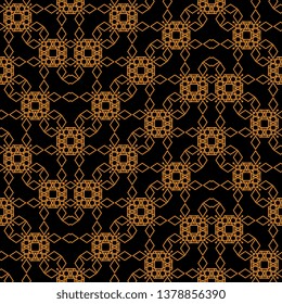 black orange Art Deco Seamless vector pattern. Background texture in geometric ornamental style