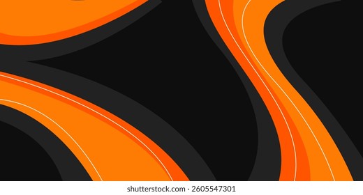 black and orange background with modern design , trendy and cool style