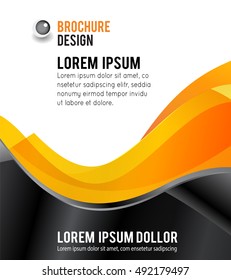 Black and orange background with wave - Abstract Business Background
