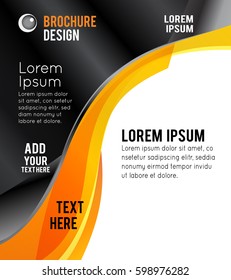 Black and orange background with wave - Abstract Business Background