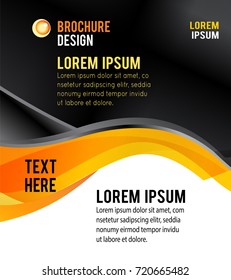 Black and orange background with wave - Abstract Business Background