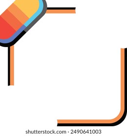 Black and orange border with a gradient rounded rectangle, great for Halloween themed designs, festive invitations, or bold advertising banners.