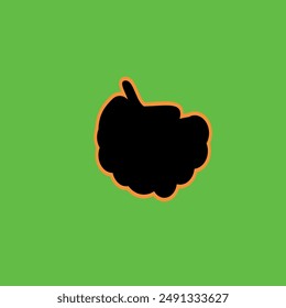 black and orange brain in front of the background