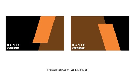 Black orange business card design, simple concept.