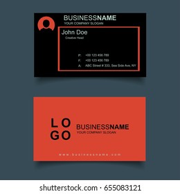 black and orange business card template