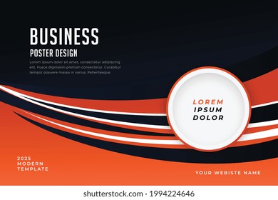diseño de plantillas de presentación de negocios en negro y naranja