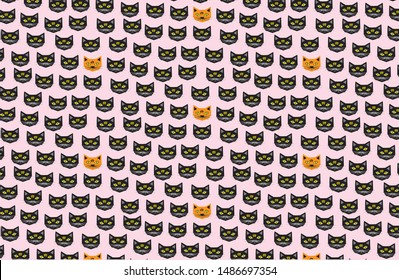 Black and orange cat background eps file. File is including a repetitive patterns swatch.