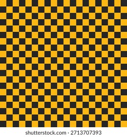 Black and Orange Checkerboard Seamless Pattern Background
