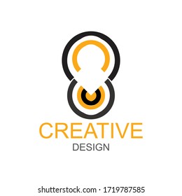 black orange circle design vector