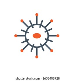 Black and orange circle virus design, Bacterium organism molecule microbe cell disease illness health medical and infection theme Vector illustration