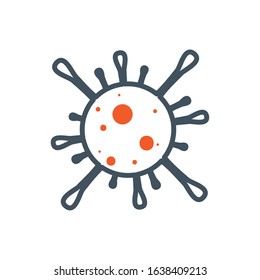 Black and orange circle virus design, Bacterium organism molecule microbe cell disease illness health medical and infection theme Vector illustration