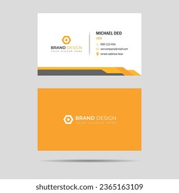 Black and orange clean corporate business card template