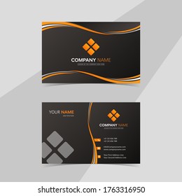 Black and Orange color Theme base Professional Business Card or Visiting Card both side for Company with Luxry look and modern vector design in eps 10.