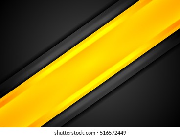 Black and orange contrast striped background. Vector abstract tech illustration design