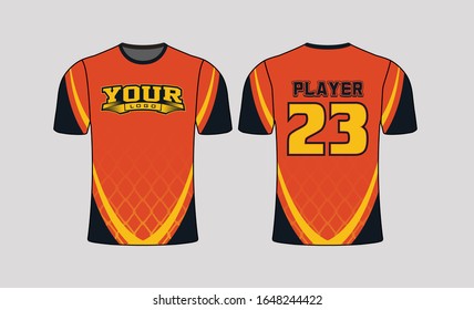 Black orange curved stripe with gradient pattern shirt