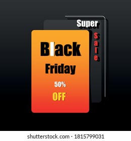 Black and orange dark colors background design, black Friday super sale for discount and advertise.