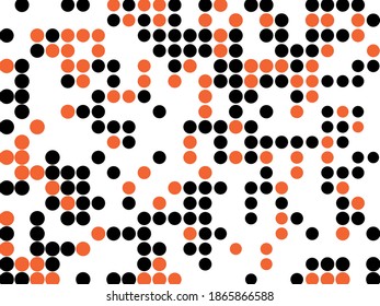 Black and orange dotes on white background. Design for banner. covers. wallpapers. 