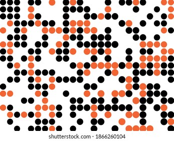 Black and orange dotes on white background. Design for banner. covers. wallpapers. 