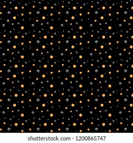 Black and Orange Dots on Black Background, Pattern, Halloween