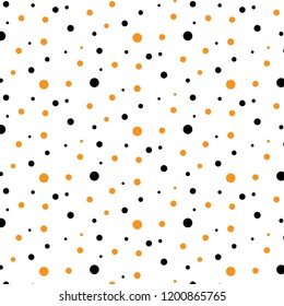 Black and Orange Dots on White Background, Pattern, Halloween