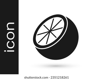 Black Orange fruit icon isolated on white background.  Vector