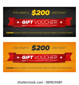 Black and Orange Gift voucher template