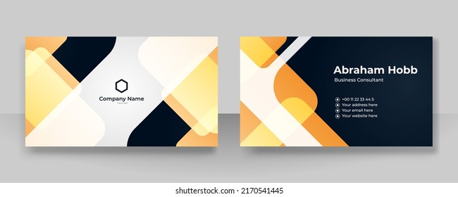 Black and orange gradient business card template with modern corporate concept design