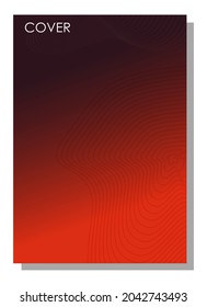 black orange gradient wavy background, Abstract striped background, poster, banner. Smooth dynamic wave composition, lines. Trendy design. Vector illustration in flat style.