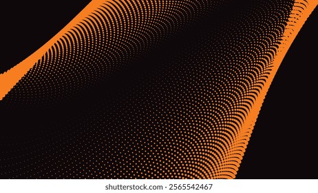 Black orange halftone abstract background for backdrop or presentation