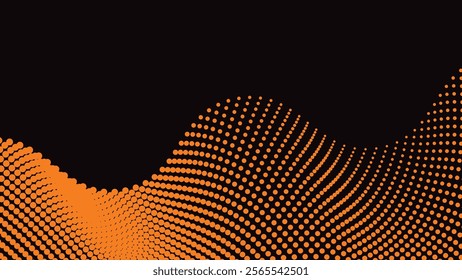 Black orange halftone abstract background for backdrop or presentation