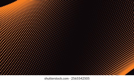 Black orange halftone abstract background for backdrop or presentation