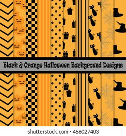 Black & Orange Halloween Background Designs