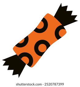 Ícone plano preto e laranja do doce de Halloween isolado no fundo transparente