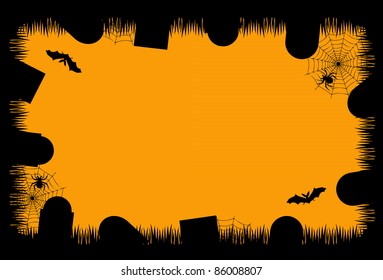 Black Orange Halloween Card Spiders Stock Vector (royalty Free 