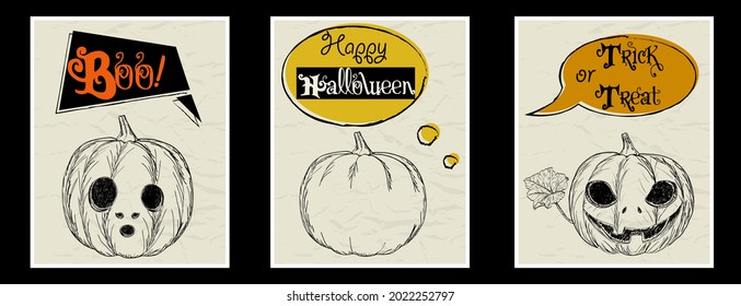 Black and orange Halloween posters with pumpkins. See more in my halloween collection. 