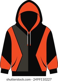 black and orange hoodie vector illustration