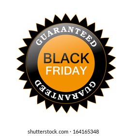 a black and orange icon with some text for black Friday