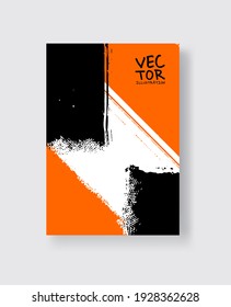 Black orange ink brush stroke on white background. Minimalistic style. Vector illustration of grunge element stains.Vector brushes illustration.
