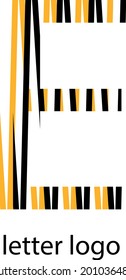 black and orange letter E logo modern design