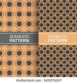 Black and orange line seamless pattern background. Vector illustration for elegant design. Stylish decorative bright label set. Fashion universal pattern. - Vector
