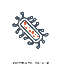 Black and orange long virus design, Bacterium organism molecule microbe cell disease illness health medical and infection theme Vector illustration