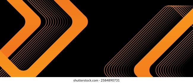 Black and orange luxury vector abstract background,modern dark technology background