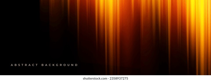 Black and orange modern abstract background with yellow glowing movement and high-speed light effect. Vector illustration