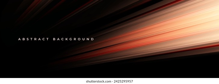 Black and orange modern abstract background with red glowing movement and high-speed light effect. Vector illustration