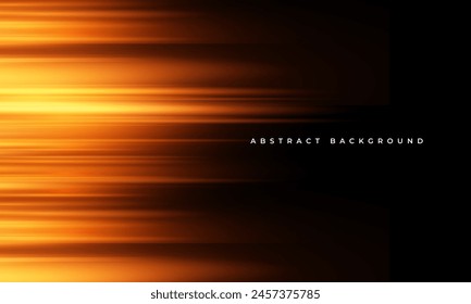 Black and orange modern abstract background with yellow glowing movement and high-speed light effect. Vector illustration